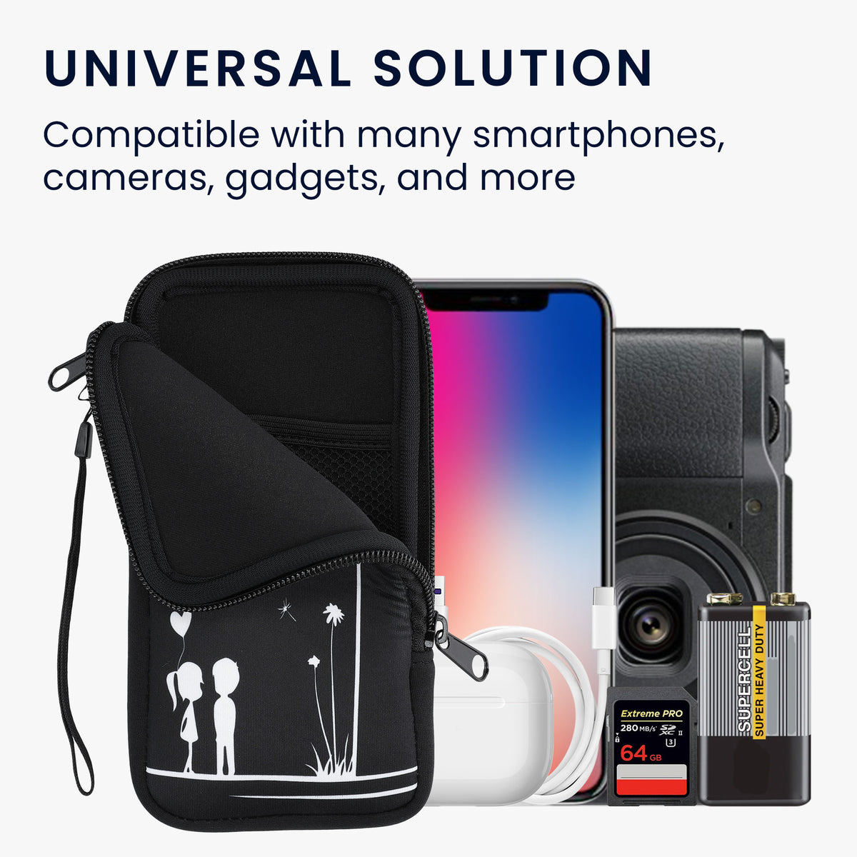 Phone Pouch for Smartphones 15.2 x 8.3 cm