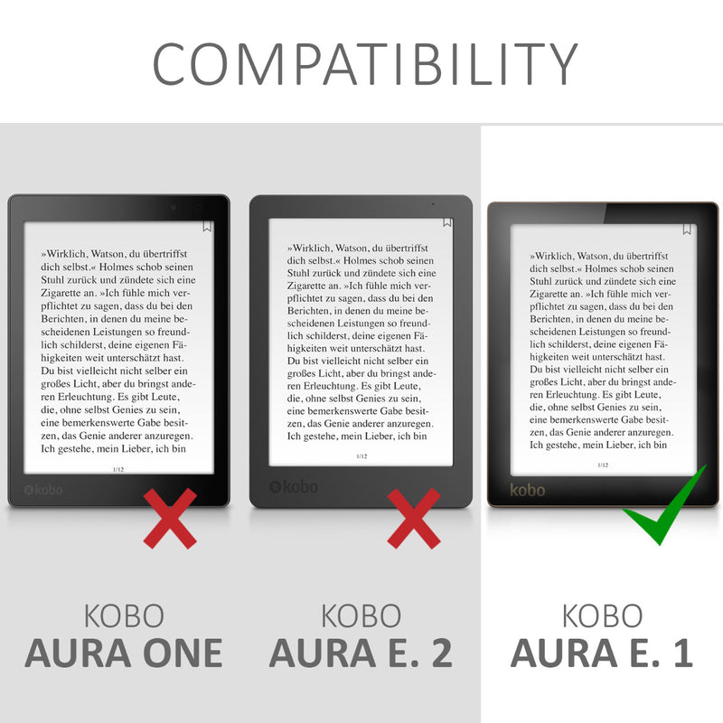 kwmobile Protective Case for Kobo Aura Edition 1 Cover - eReader Flip Case with Auto Sleep Function