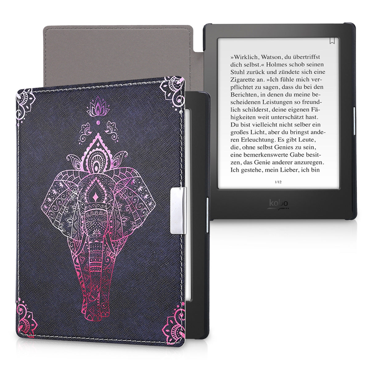kwmobile Protective Case for Kobo Aura Edition 1 Cover - eReader Flip Case with Auto Sleep Function