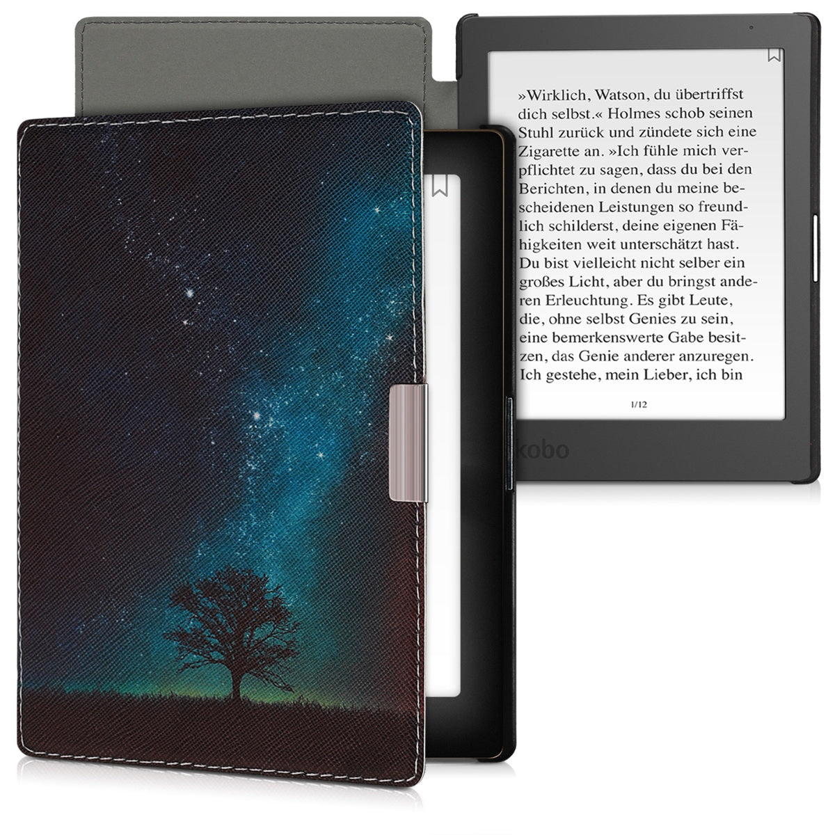 kwmobile Protective Case for Kobo Aura Edition 1 Cover - eReader Flip Case with Auto Sleep Function