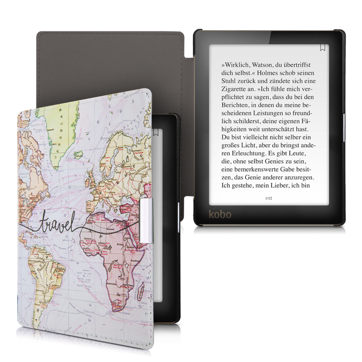kwmobile Protective Case for Kobo Aura Edition 1 Cover - eReader Flip Case with Auto Sleep Function