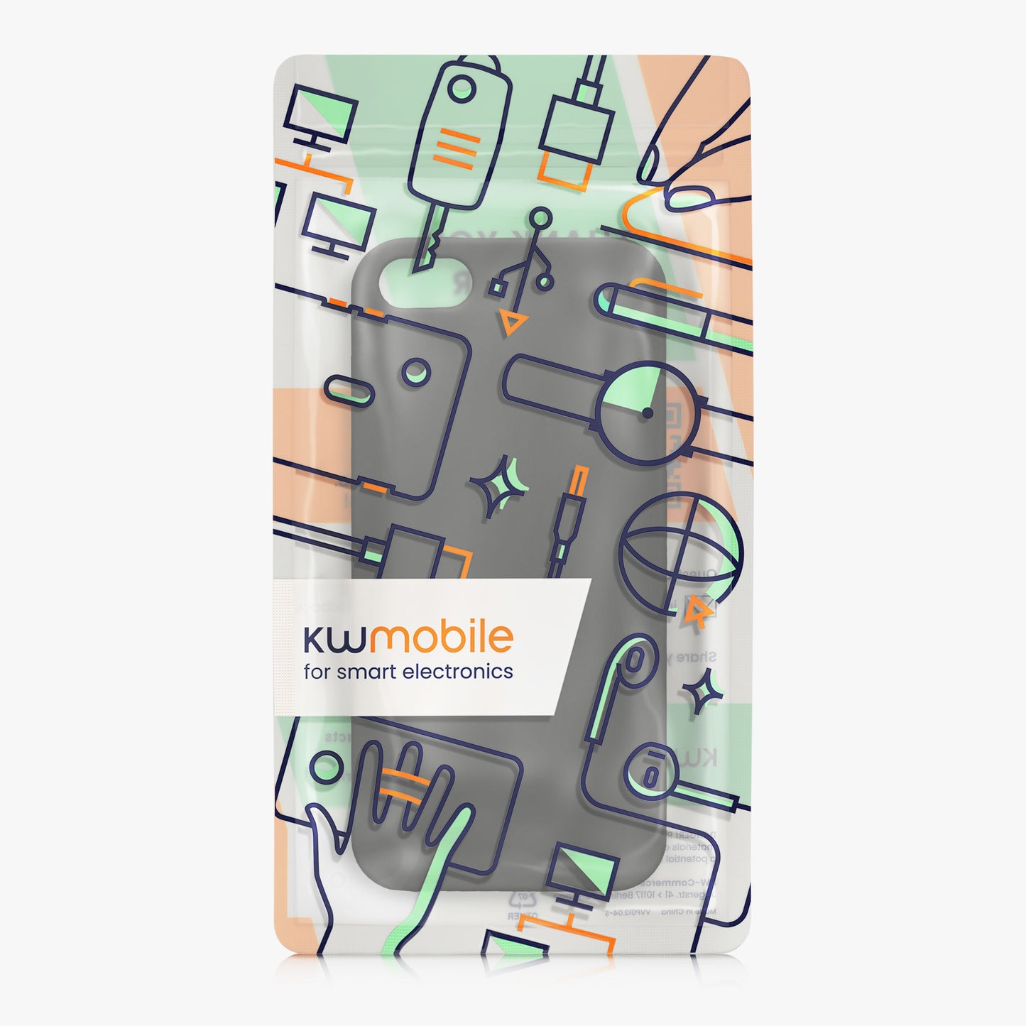 kwmobile Handyhülle für Apple iPhone SE (1.Gen 2016) / iPhone 5 / iPhone 5S Hülle - TPU Case - Kabelloses Laden - Schutzhülle Cover in Schwarz matt Schwarz matt  