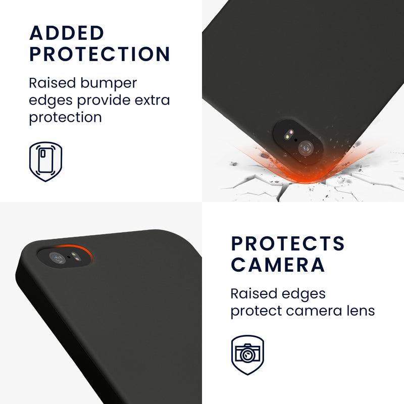 kwmobile Handyhülle für Apple iPhone SE (1.Gen 2016) / iPhone 5 / iPhone 5S Hülle - TPU Case - Kabelloses Laden - Schutzhülle Cover in Schwarz matt Schwarz matt  