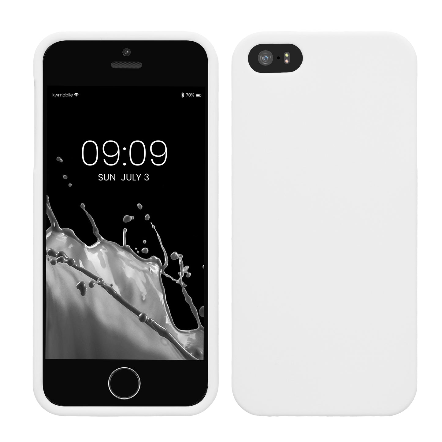 kwmobile Handyhülle für Apple iPhone SE (1.Gen 2016) / iPhone 5 / iPhone 5S Hülle - TPU Case - Kabelloses Laden - Schutzhülle Cover in Weiß matt Weiß matt  