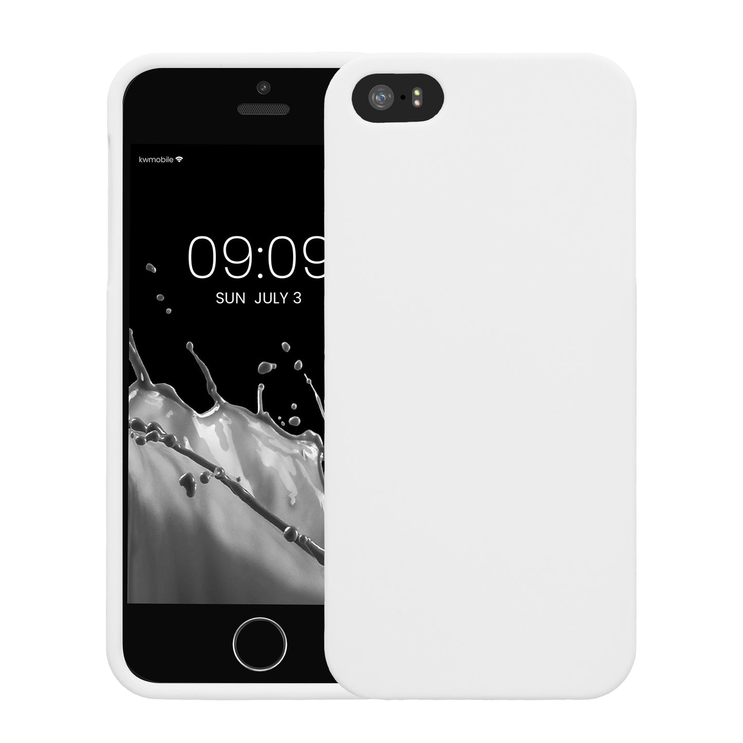 kwmobile Handyhülle für Apple iPhone SE (1.Gen 2016) / iPhone 5 / iPhone 5S Hülle - TPU Case - Kabelloses Laden - Schutzhülle Cover in Weiß matt Weiß matt  