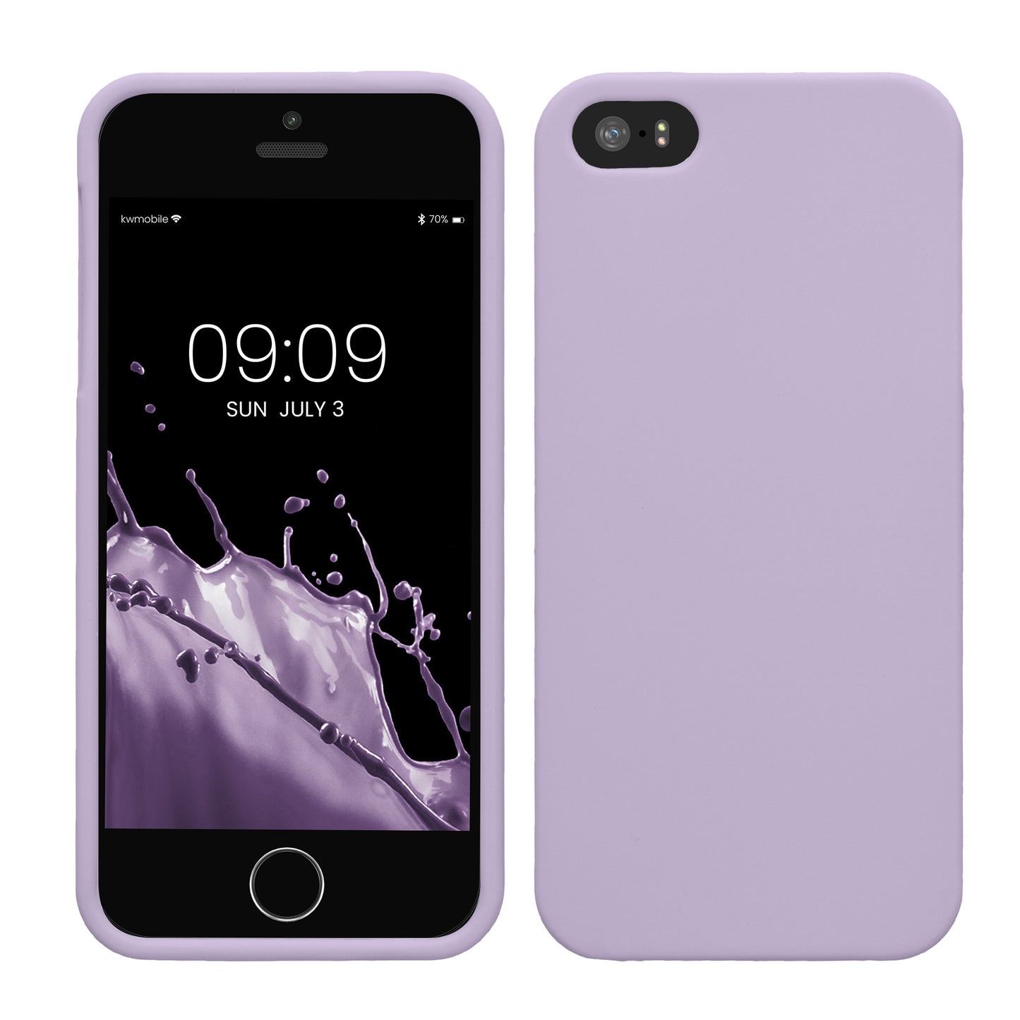 kwmobile Handyhülle für Apple iPhone SE (1.Gen 2016) / iPhone 5 / iPhone 5S Hülle - TPU Case - Kabelloses Laden - Schutzhülle Cover in Lavendel Lavendel  
