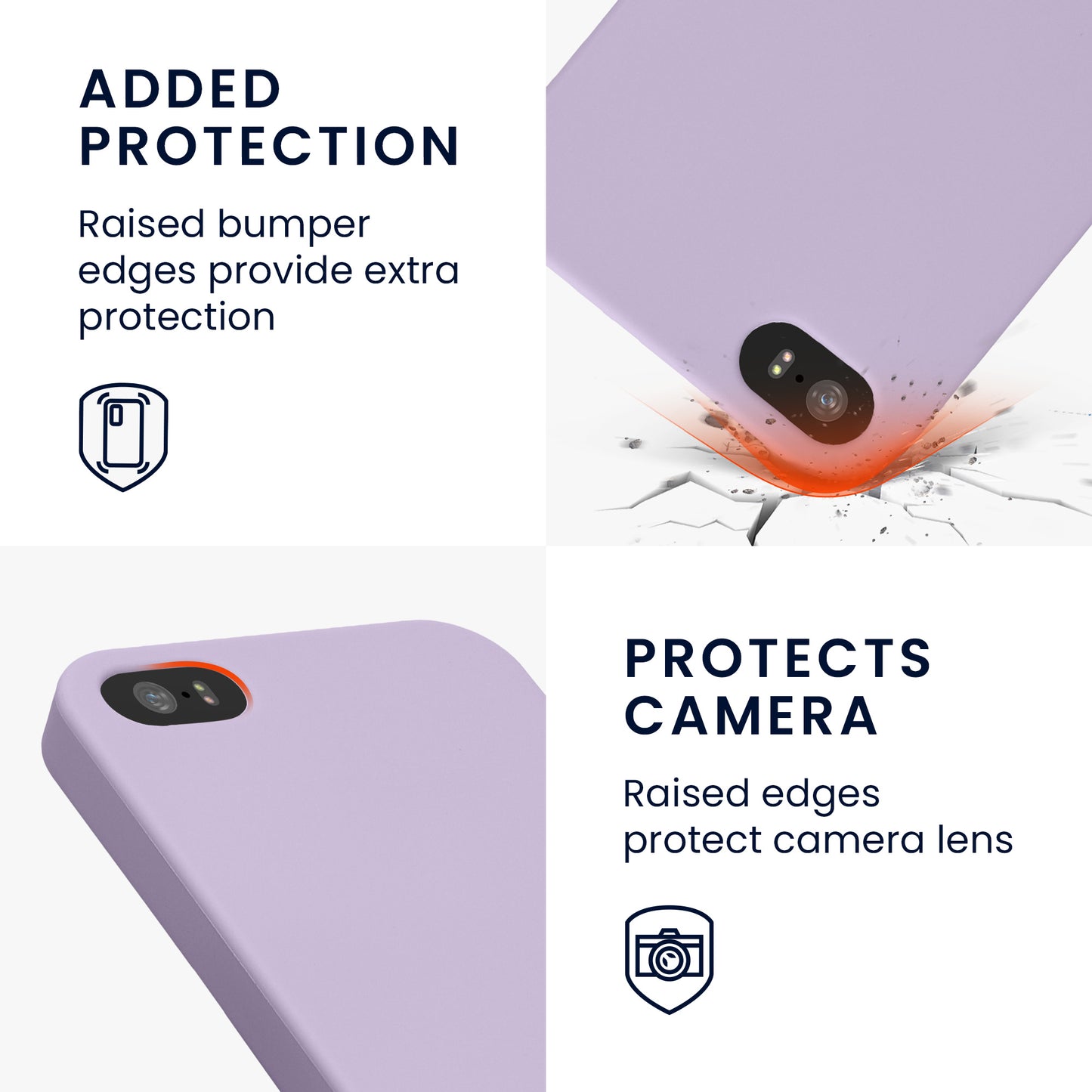 kwmobile Handyhülle für Apple iPhone SE (1.Gen 2016) / iPhone 5 / iPhone 5S Hülle - TPU Case - Kabelloses Laden - Schutzhülle Cover in Lavendel Lavendel  