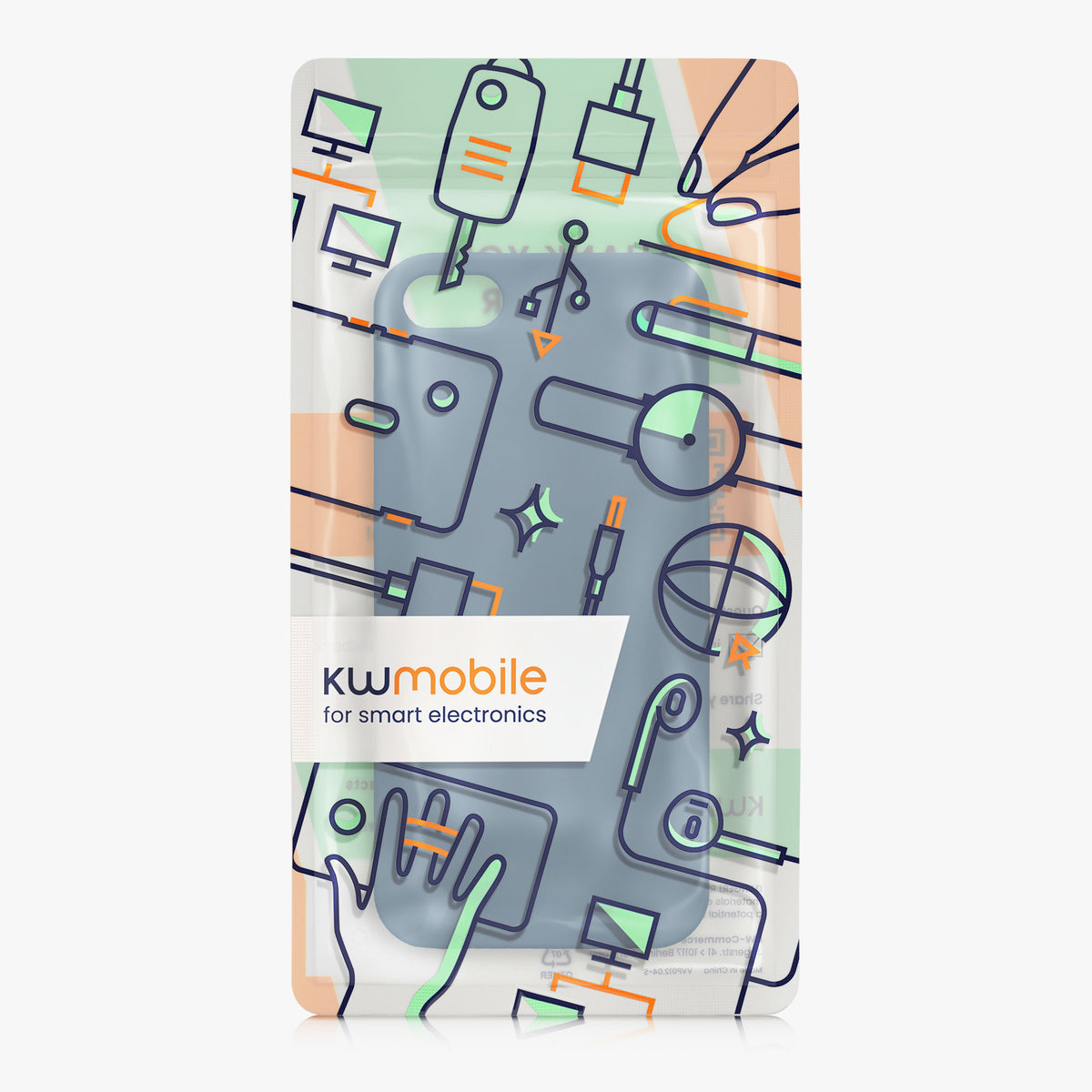 kwmobile Handyhülle für Apple iPhone SE (1.Gen 2016) / iPhone 5 / iPhone 5S Hülle - TPU Case - Kabelloses Laden - Schutzhülle Cover in Marineblau Marineblau  