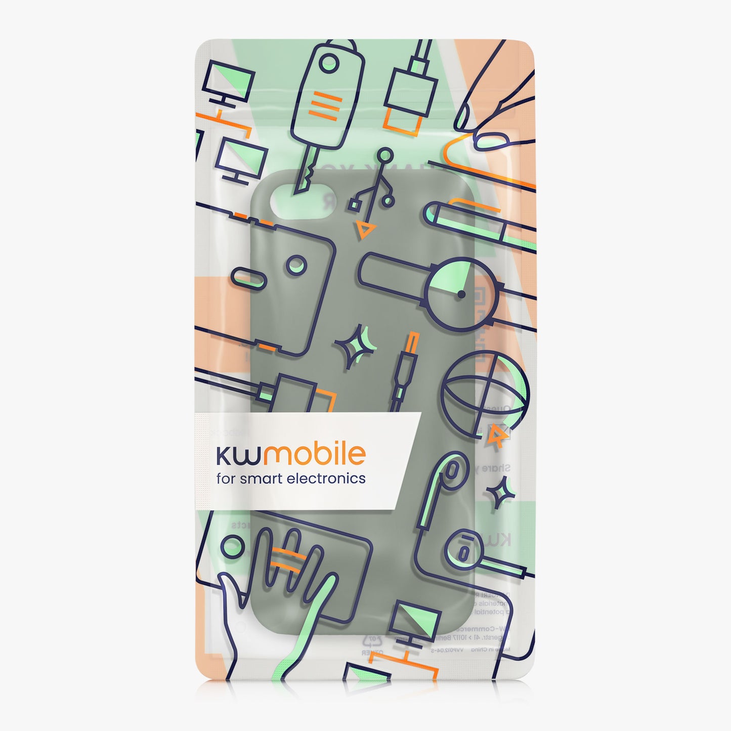 kwmobile Handyhülle für Apple iPhone SE (1.Gen 2016) / iPhone 5 / iPhone 5S Hülle - TPU Case - Kabelloses Laden - Schutzhülle Cover in Dunkelgrün matt Dunkelgrün matt  