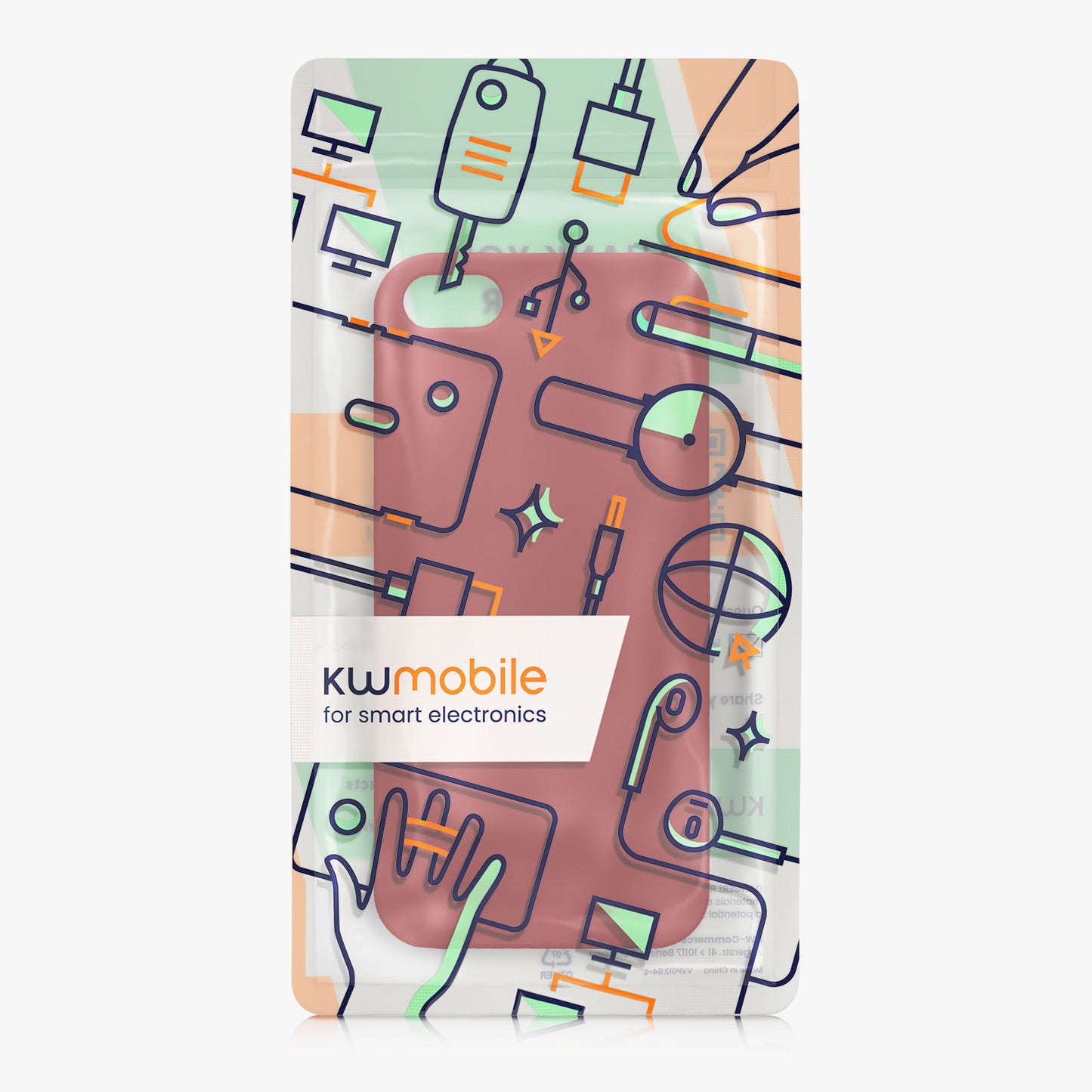 kwmobile Handyhülle für Apple iPhone SE (1.Gen 2016) / iPhone 5 / iPhone 5S Hülle - TPU Case - Kabelloses Laden - Schutzhülle Cover in Dunkelrot Dunkelrot  
