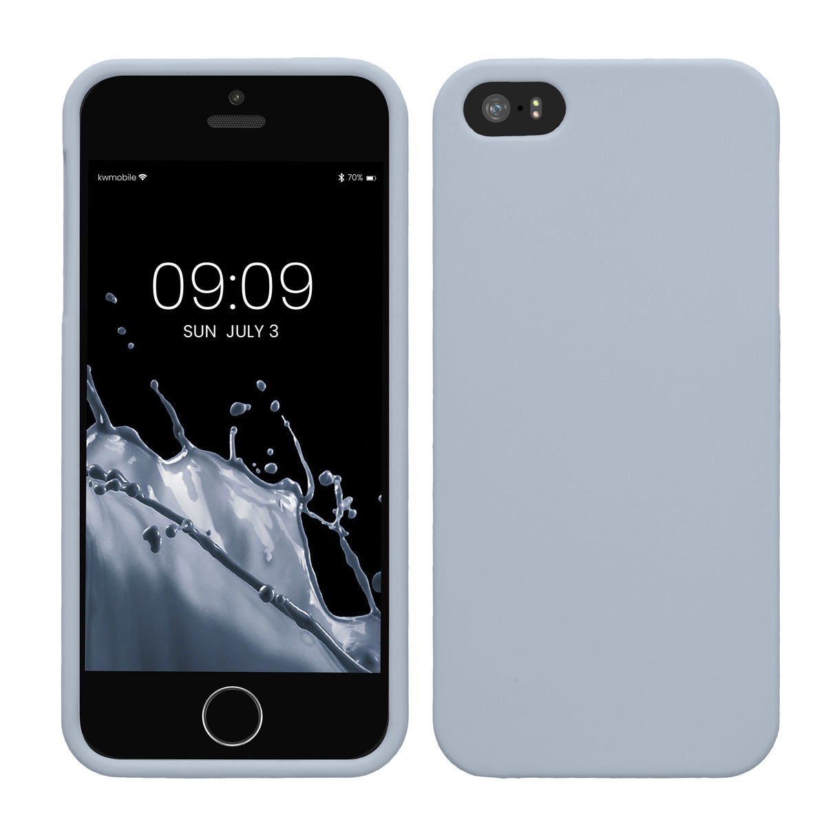 kwmobile Handyhülle für Apple iPhone SE (1.Gen 2016) / iPhone 5 / iPhone 5S Hülle - TPU Case - Kabelloses Laden - Schutzhülle Cover in Hellblau matt Hellblau matt  
