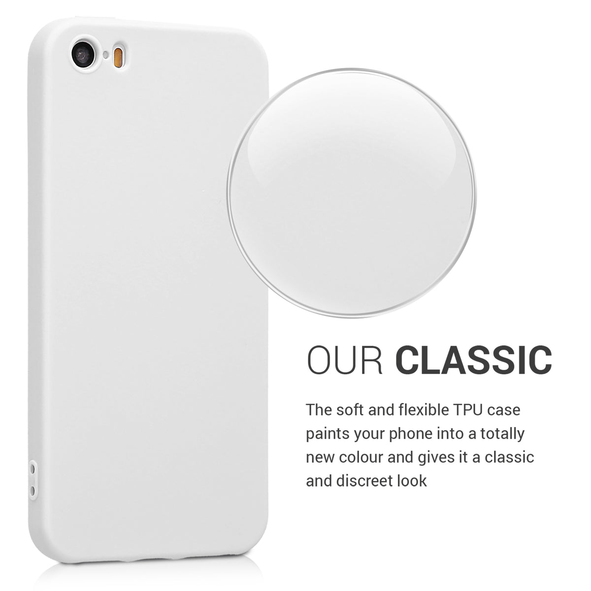 kwmobile Handyhülle für Apple iPhone SE (1.Gen 2016) / iPhone 5 / iPhone 5S Hülle - TPU Case - Kabelloses Laden - Schutzhülle Cover in Hellgrau matt Hellgrau matt  