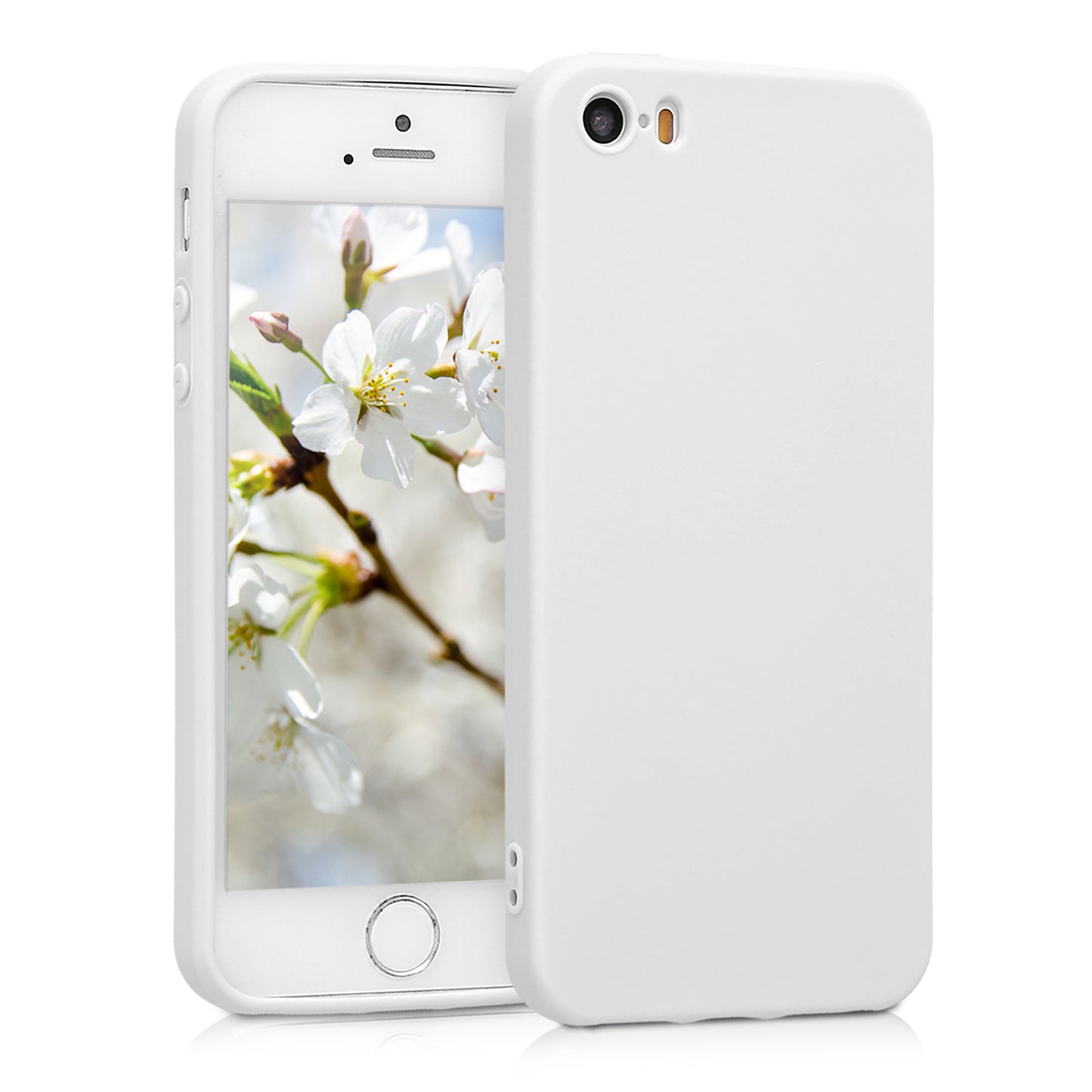 kwmobile Handyhülle für Apple iPhone SE (1.Gen 2016) / iPhone 5 / iPhone 5S Hülle - TPU Case - Kabelloses Laden - Schutzhülle Cover in Hellgrau matt Hellgrau matt  