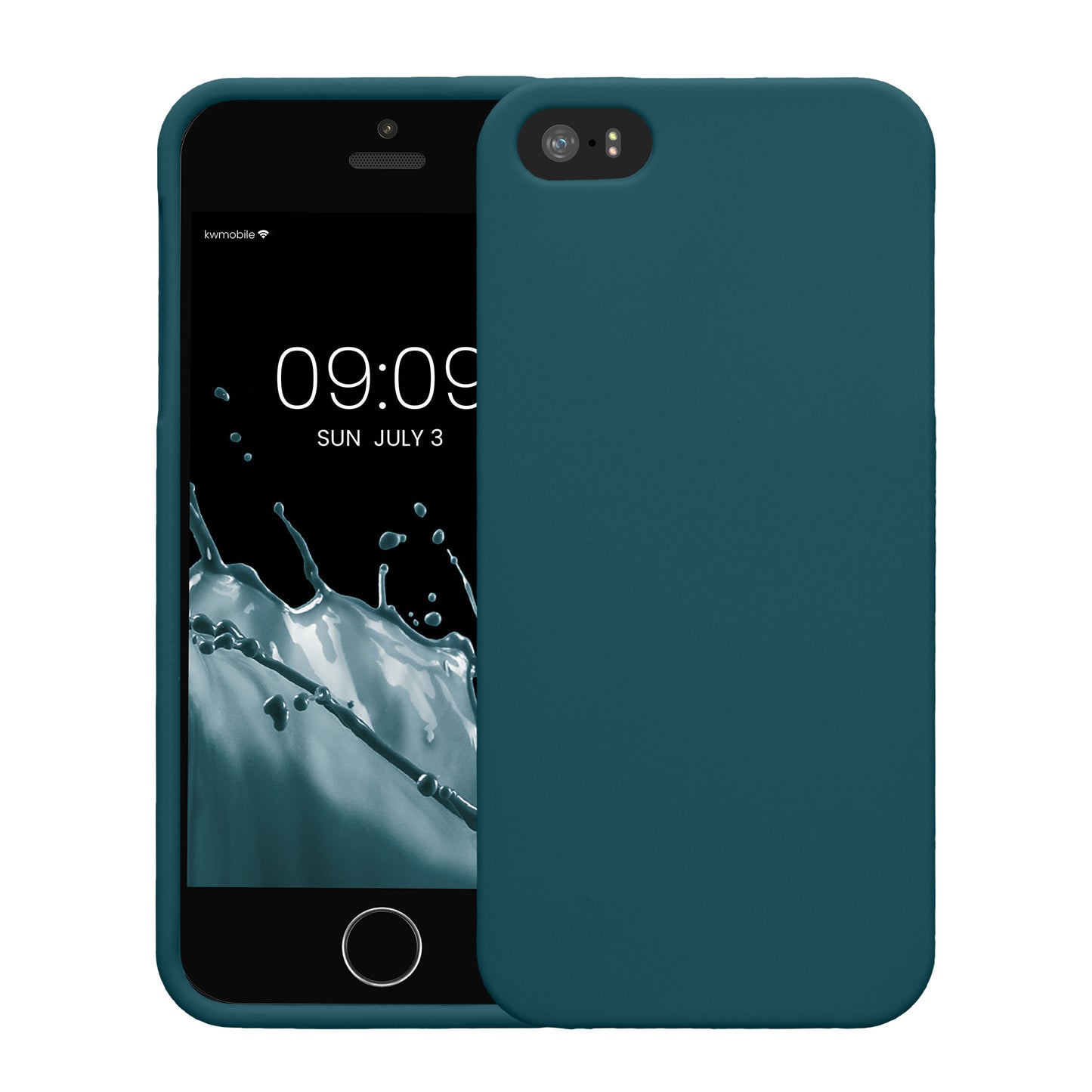 kwmobile Handyhülle für Apple iPhone SE (1.Gen 2016) / iPhone 5 / iPhone 5S Hülle - TPU Case - Kabelloses Laden - Schutzhülle Cover in Petrol matt Petrol matt  