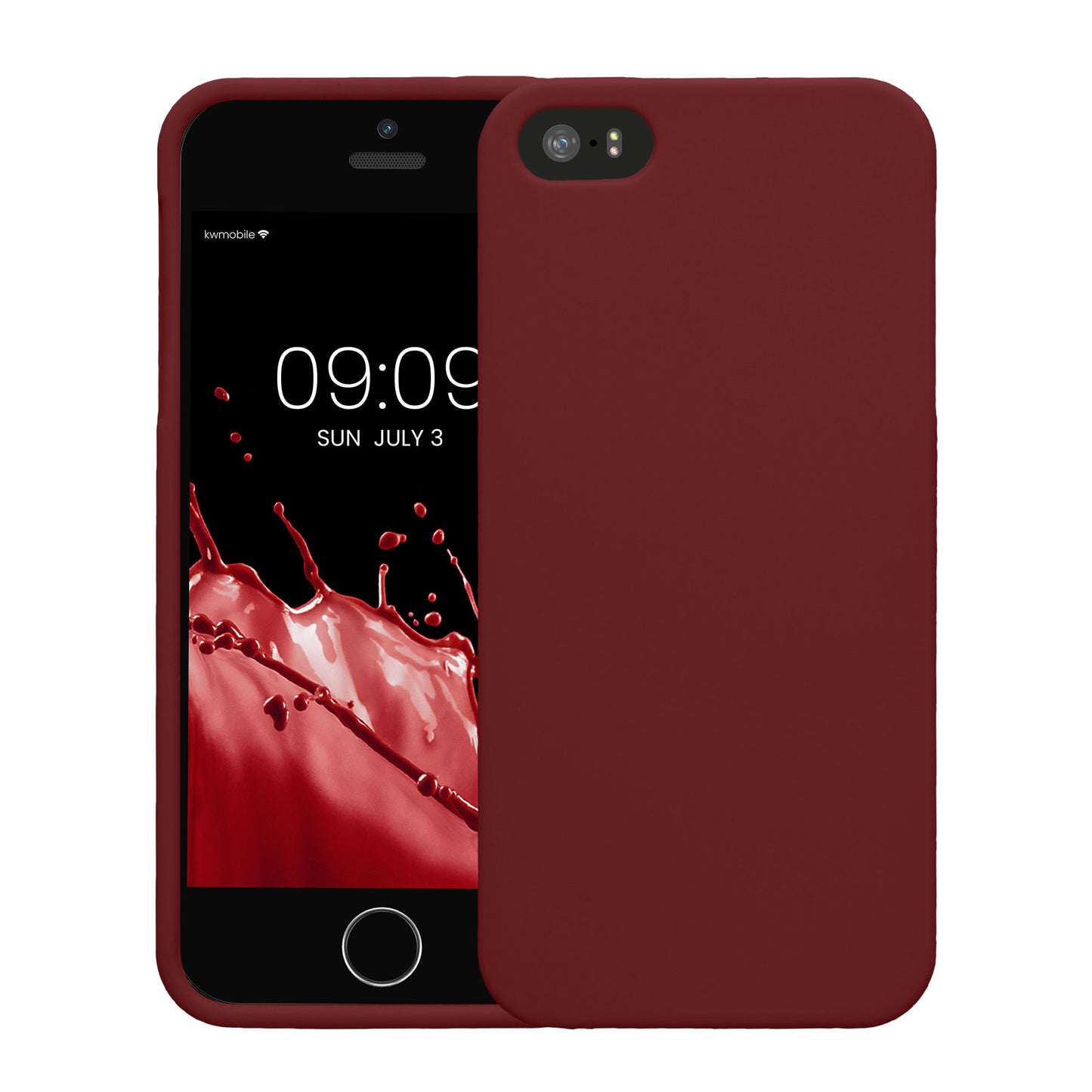 kwmobile Handyhülle für Apple iPhone SE (1.Gen 2016) / iPhone 5 / iPhone 5S Hülle - TPU Case - Kabelloses Laden - Schutzhülle Cover in Bordeaux Violett Bordeaux Violett  