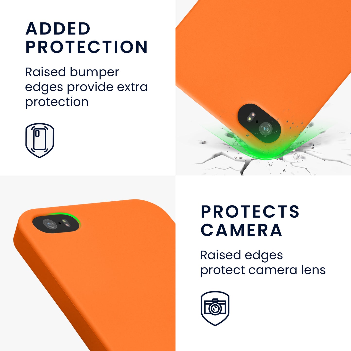 kwmobile Handyhülle für Apple iPhone SE (1.Gen 2016) / iPhone 5 / iPhone 5S Hülle - TPU Case - Kabelloses Laden - Schutzhülle Cover in Fruity Orange Fruity Orange  