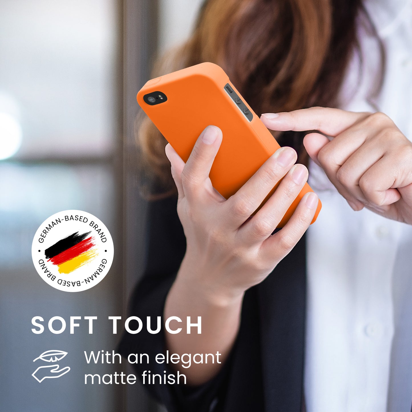 kwmobile Handyhülle für Apple iPhone SE (1.Gen 2016) / iPhone 5 / iPhone 5S Hülle - TPU Case - Kabelloses Laden - Schutzhülle Cover in Fruity Orange Fruity Orange  