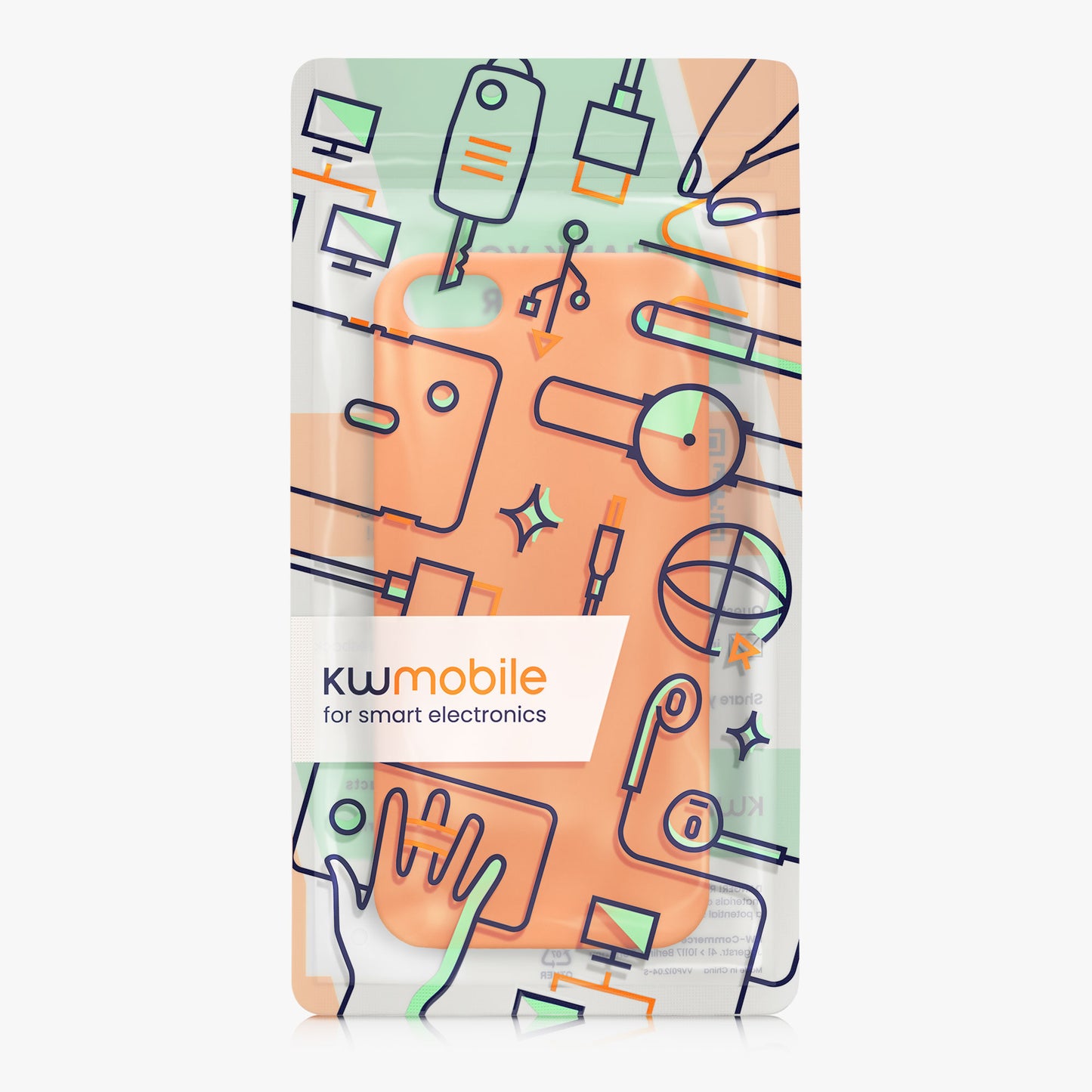 kwmobile Handyhülle für Apple iPhone SE (1.Gen 2016) / iPhone 5 / iPhone 5S Hülle - TPU Case - Kabelloses Laden - Schutzhülle Cover in Fruity Orange Fruity Orange  