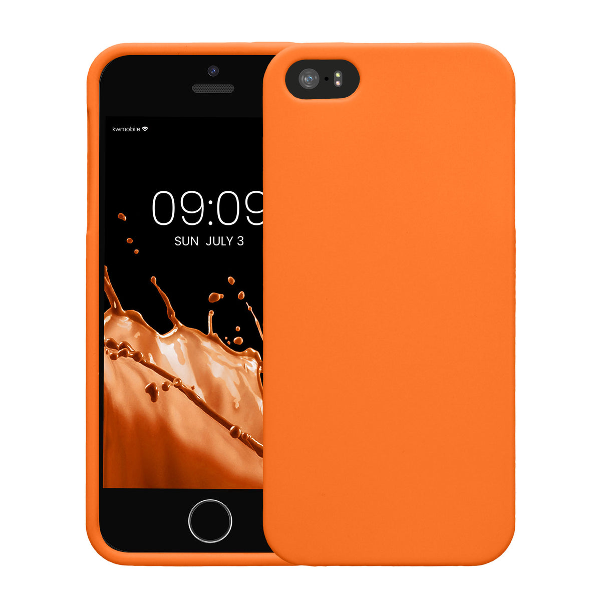 kwmobile Handyhülle für Apple iPhone SE (1.Gen 2016) / iPhone 5 / iPhone 5S Hülle - TPU Case - Kabelloses Laden - Schutzhülle Cover in Fruity Orange Fruity Orange  