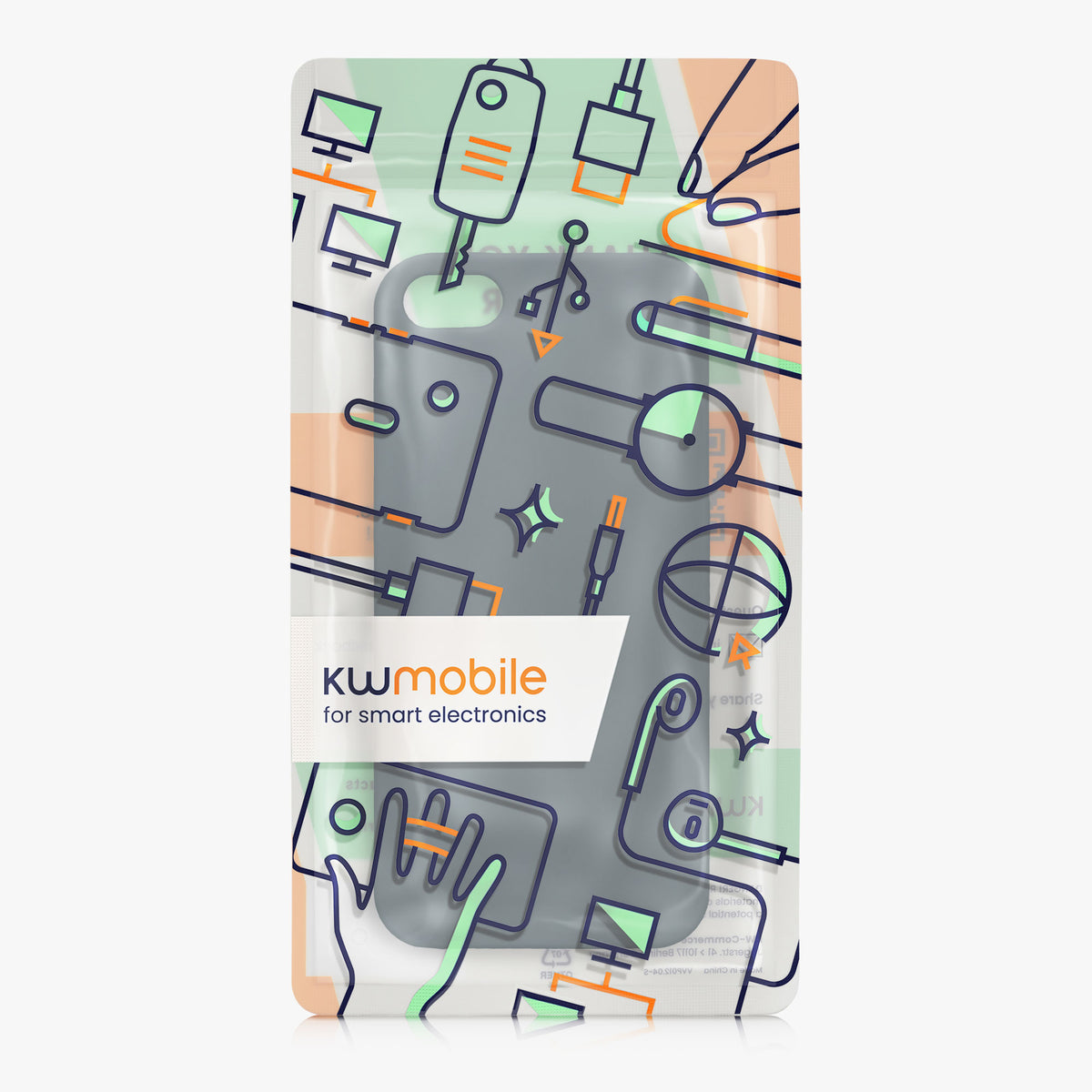 kwmobile Handyhülle für Apple iPhone SE (1.Gen 2016) / iPhone 5 / iPhone 5S Hülle - TPU Case - Kabelloses Laden - Schutzhülle Cover in Dunkler Schiefer Dunkler Schiefer  