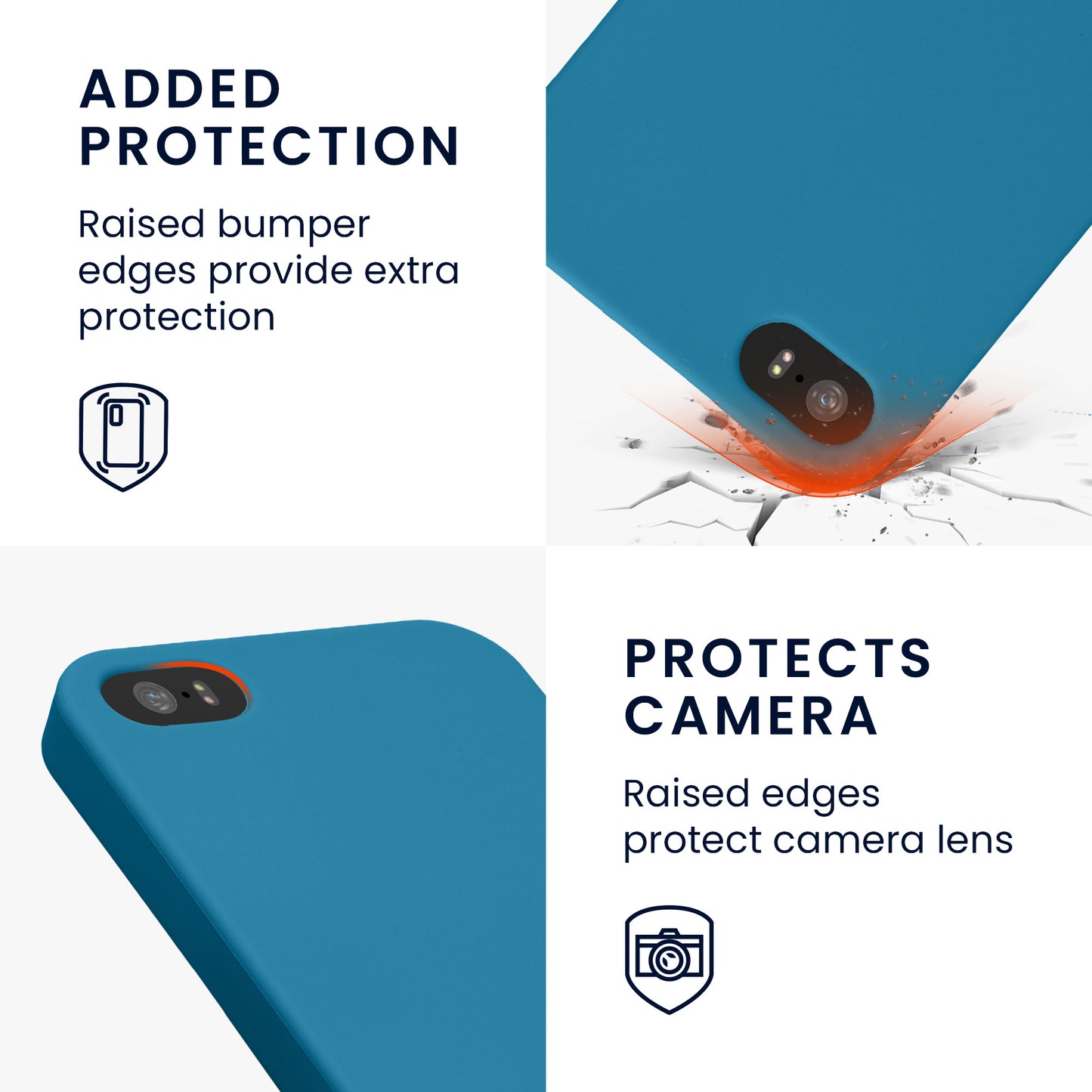 kwmobile Handyhülle für Apple iPhone SE (1.Gen 2016) / iPhone 5 / iPhone 5S Hülle - TPU Case - Kabelloses Laden - Schutzhülle Cover in Karibikblau Karibikblau  