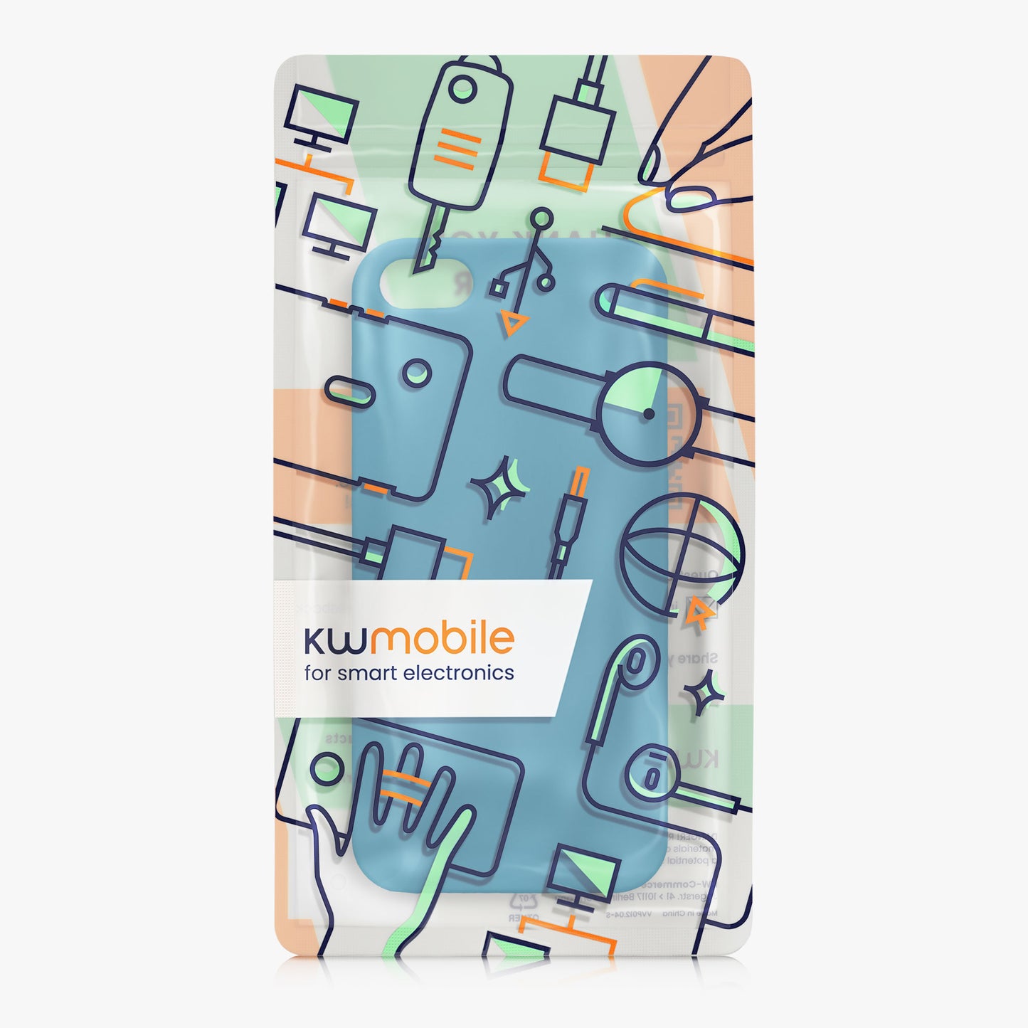 kwmobile Handyhülle für Apple iPhone SE (1.Gen 2016) / iPhone 5 / iPhone 5S Hülle - TPU Case - Kabelloses Laden - Schutzhülle Cover in Karibikblau Karibikblau  