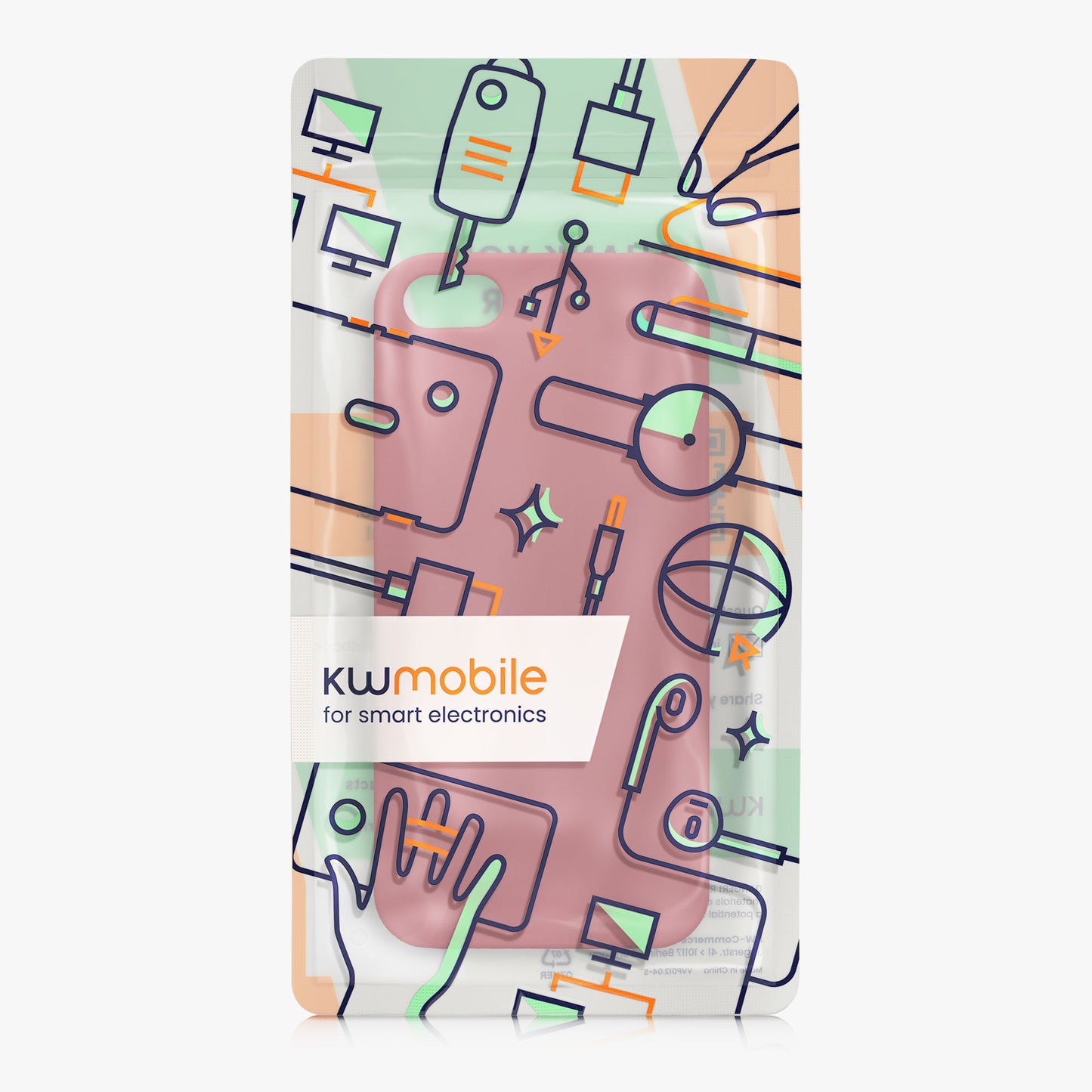 kwmobile Handyhülle für Apple iPhone SE (1.Gen 2016) / iPhone 5 / iPhone 5S Hülle - TPU Case - Kabelloses Laden - Schutzhülle Cover in Dark Rose Dark Rose  