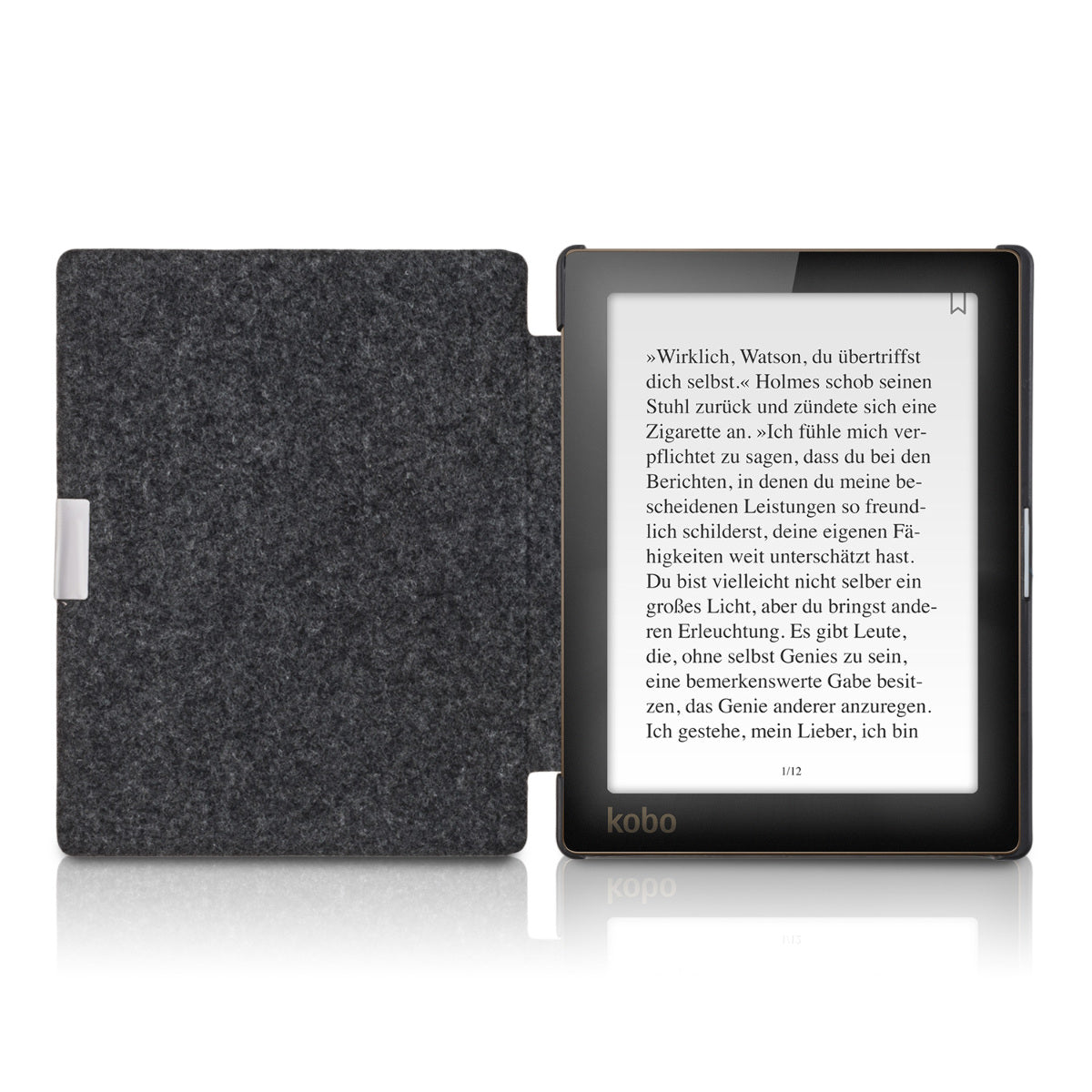 Kobo Aura Edition 1 eReader Case Dark Grey Felt