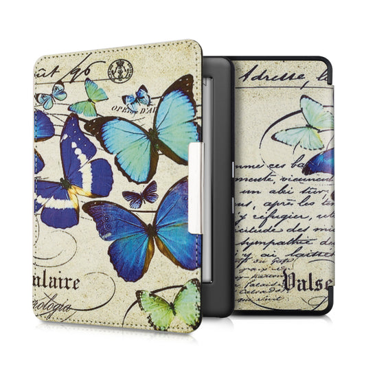 kwmobile Protective Case for Kobo Glo HD / Touch 2.0 Case - eReader Flip Case with Auto Sleep Function - Butterflies Vintage