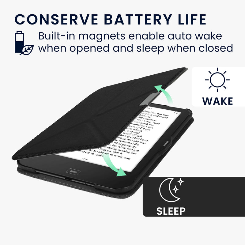 kwmobile Protective Case for Tolino Vision 1 / 2 / 3 / 4 HD Cover - Case - eReader Flip Cover with Auto Sleep Function - Cover with Stand