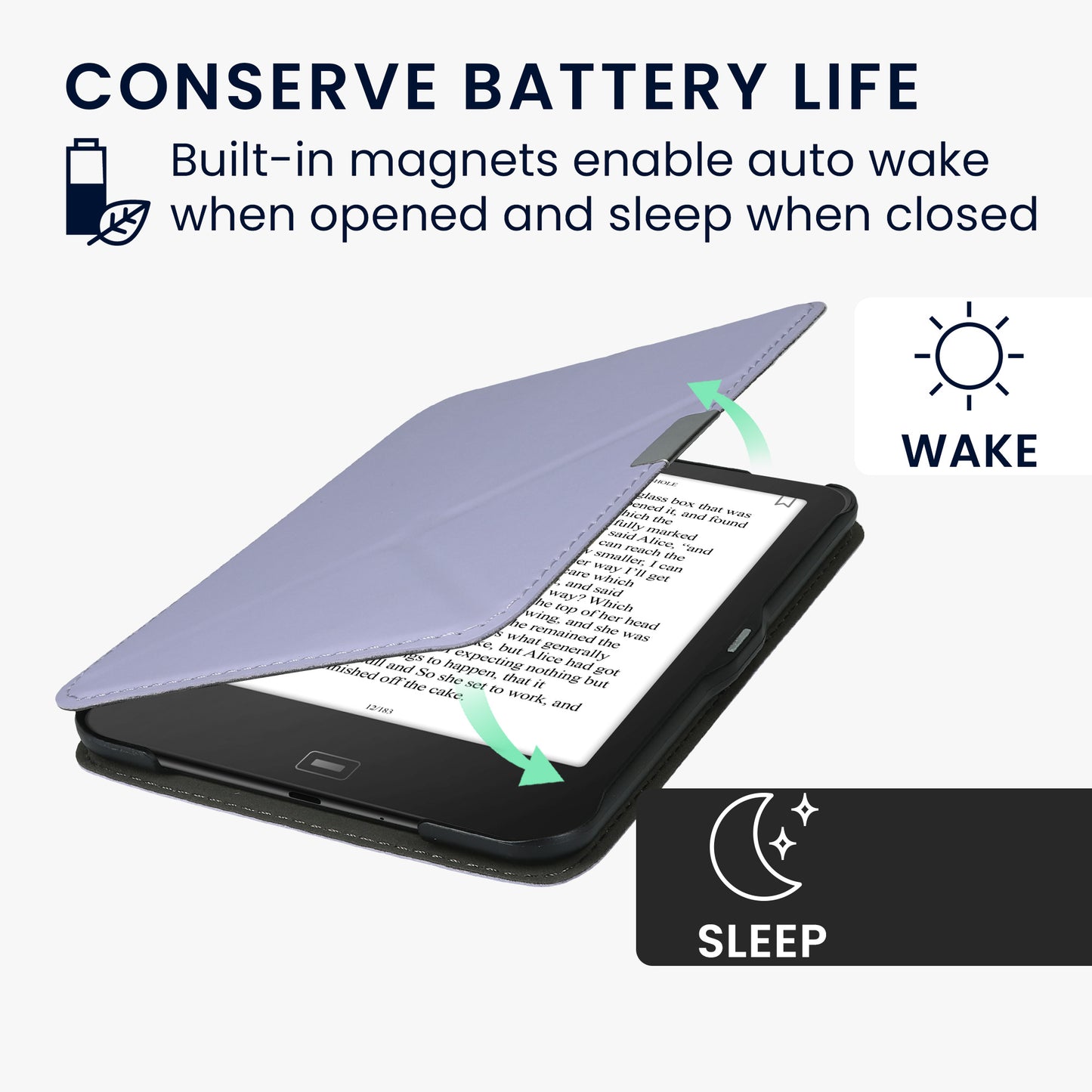 kwmobile Protective Case for Tolino Vision 1 / 2 / 3 / 4 HD Cover - Case - eReader Flip Cover with Auto Sleep Function - Cover with Stand