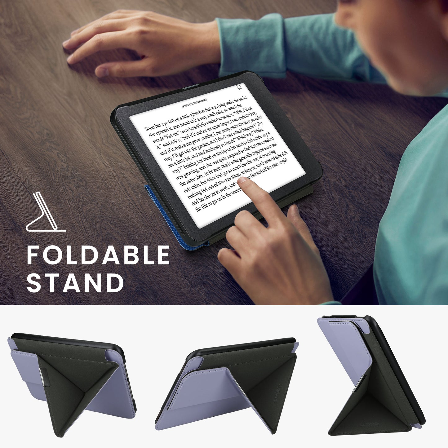 kwmobile Protective Case for Tolino Vision 1 / 2 / 3 / 4 HD Cover - Case - eReader Flip Cover with Auto Sleep Function - Cover with Stand