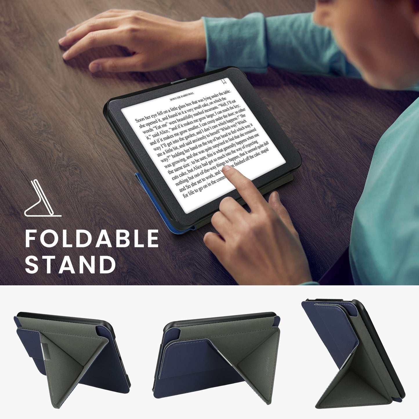 kwmobile Protective Case for Tolino Vision 1 / 2 / 3 / 4 HD Cover - Case - eReader Flip Cover with Auto Sleep Function - Cover with Stand