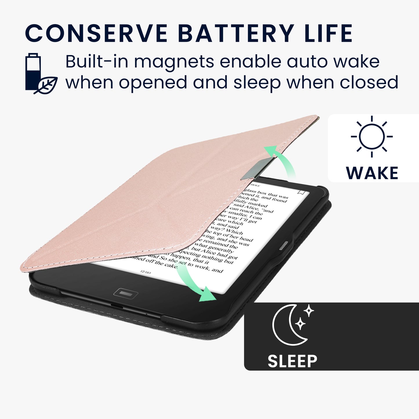 kwmobile Protective Case for Tolino Vision 1 / 2 / 3 / 4 HD Cover - Case - eReader Flip Cover with Auto Sleep Function - Cover with Stand