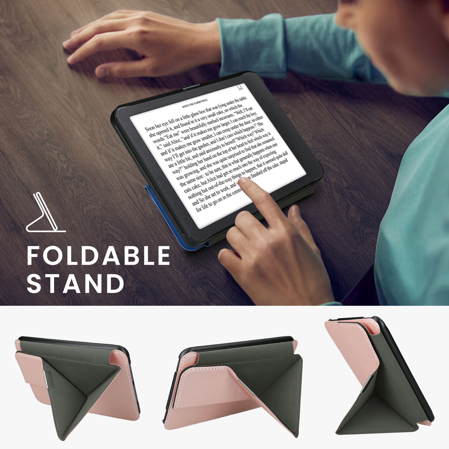 kwmobile Protective Case for Tolino Vision 1 / 2 / 3 / 4 HD Cover - Case - eReader Flip Cover with Auto Sleep Function - Cover with Stand
