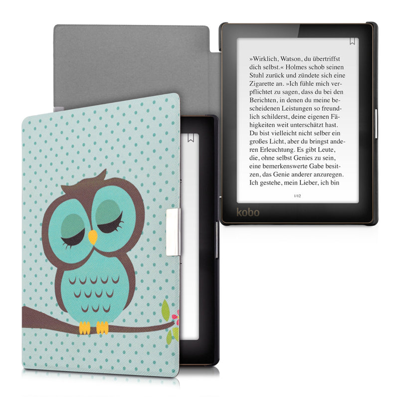 Kobo Aura Edition 1 with Auto Sleep eReader Flip Case Sleeping Owl