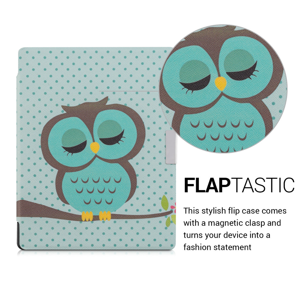 Kobo Aura Edition 1 with Auto Sleep eReader Flip Case Sleeping Owl