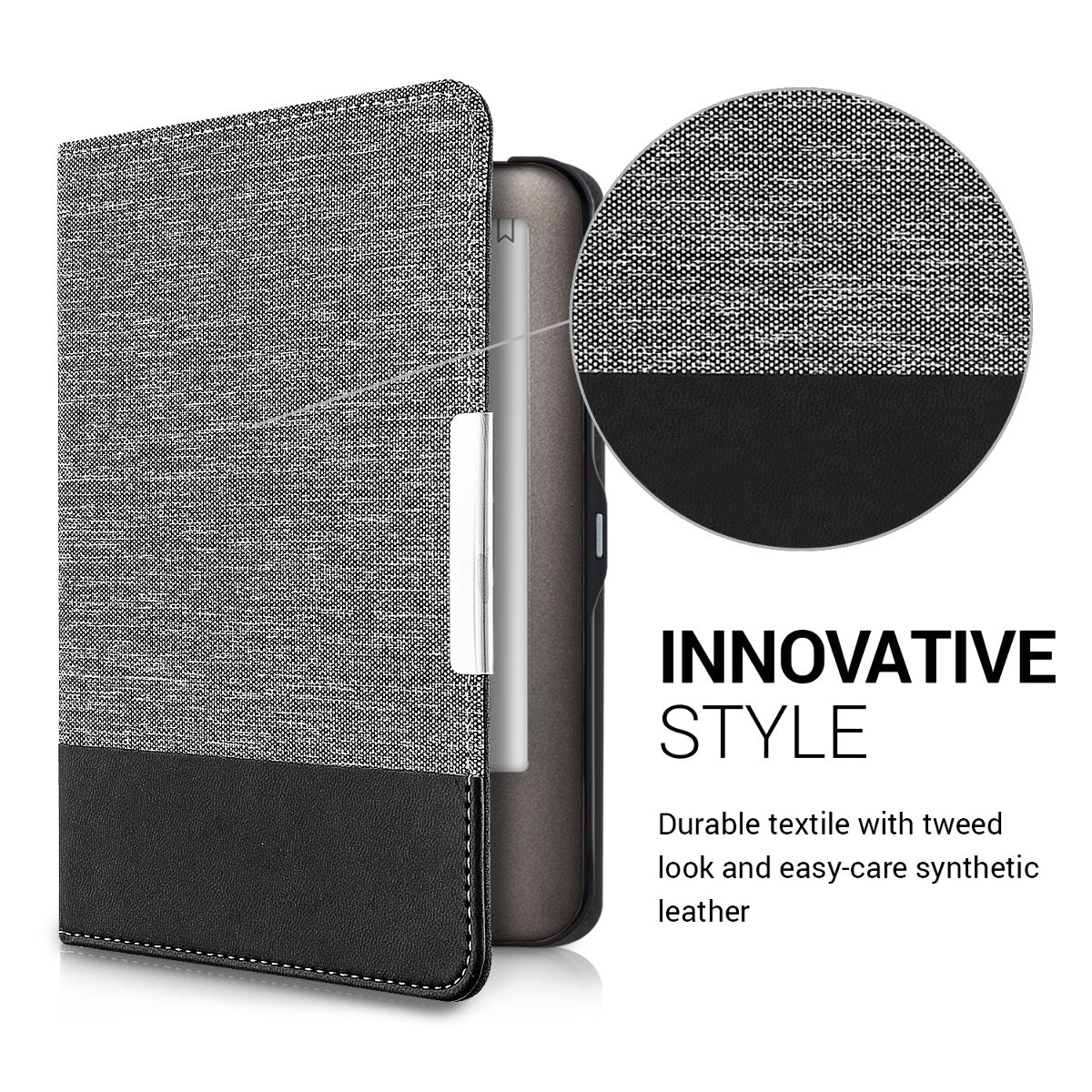Tolino Shine (2013) eReader Case Grey and Black Canvas