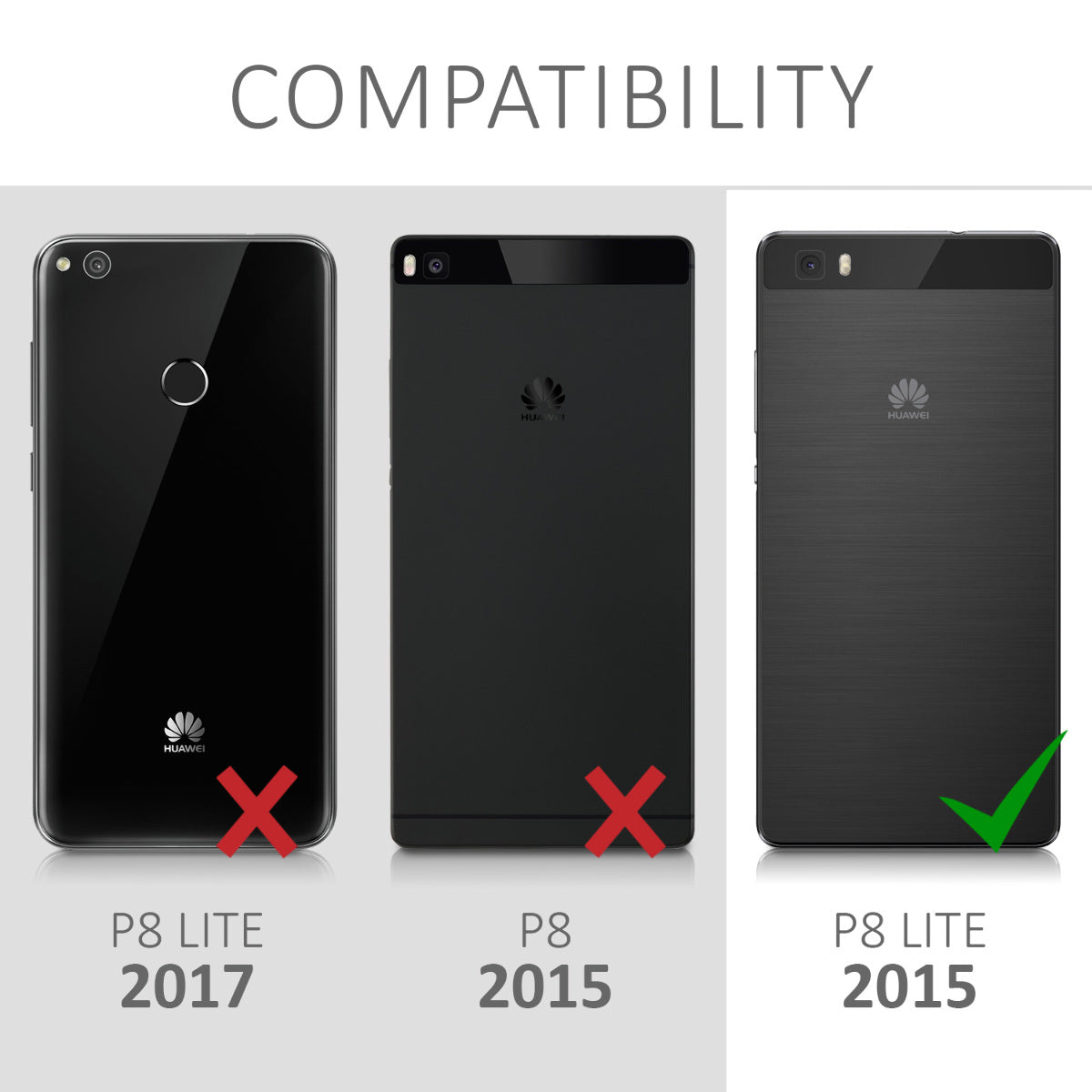 Faux Leather Case compatible with Huawei P8 Lite (2015)