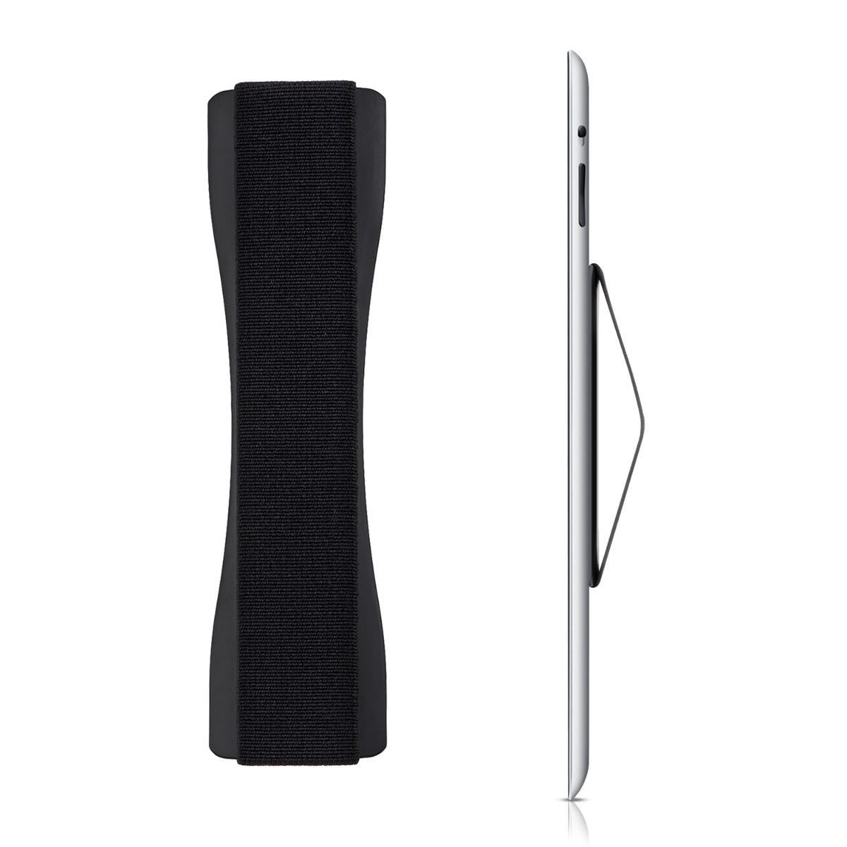 kwmobile Tablet Fingerhalter Griff Halter - Selbstklebende Tablet PC Fingerhalterung kompatibel mit iPad Samsung Sony Tablets - Schwarz Schwarz  