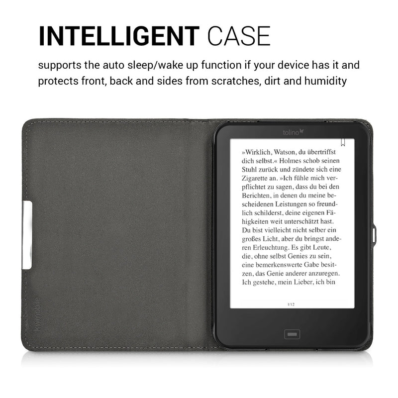 kwmobile Protective Case for Tolino Shine 2 HD Cover - eReader Flip Case with Auto Sleep Function