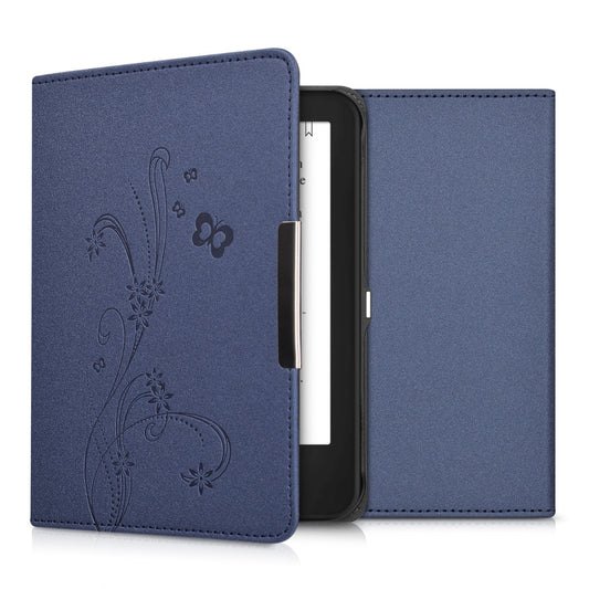 kwmobile Case for Tolino Shine 2 HD Cover - eReader Flip Case with Auto Sleep Function - Vines Butterfly