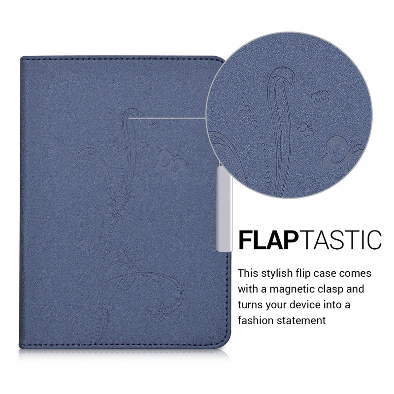 kwmobile Case for Tolino Shine 2 HD Cover - eReader Flip Case with Auto Sleep Function - Vines Butterfly