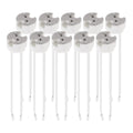 kwmobile 10x GU5.3 Fassung mit 12V Kabel - MR16 Bauform - 0,5mm² Kabeldurchmesser - Keramik Sockel Lampen Fassung - GU 5.3 Fassungen Set Halogen und LED Leuchtmittel Weiß  