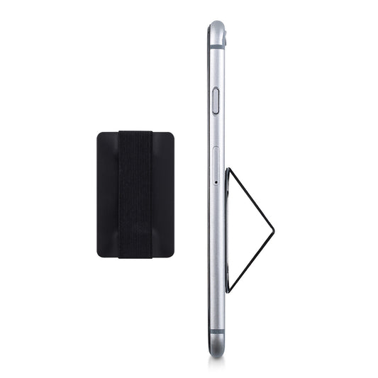kwmobile Slim Smartphone Fingerhalter Griff Halter - Selbstklebende Handy Fingerhalterung Finger Halter kompatibel mit iPhone Samsung Sony Handys Schwarz Schwarz  