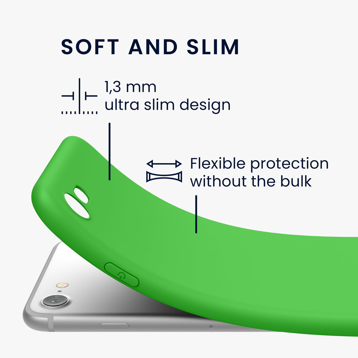 kwmobile Phone Case for Apple iPhone SE (2022) / SE (2020) / 8 / 7 Case - Soft Silicone Phone Case - Protective Cover