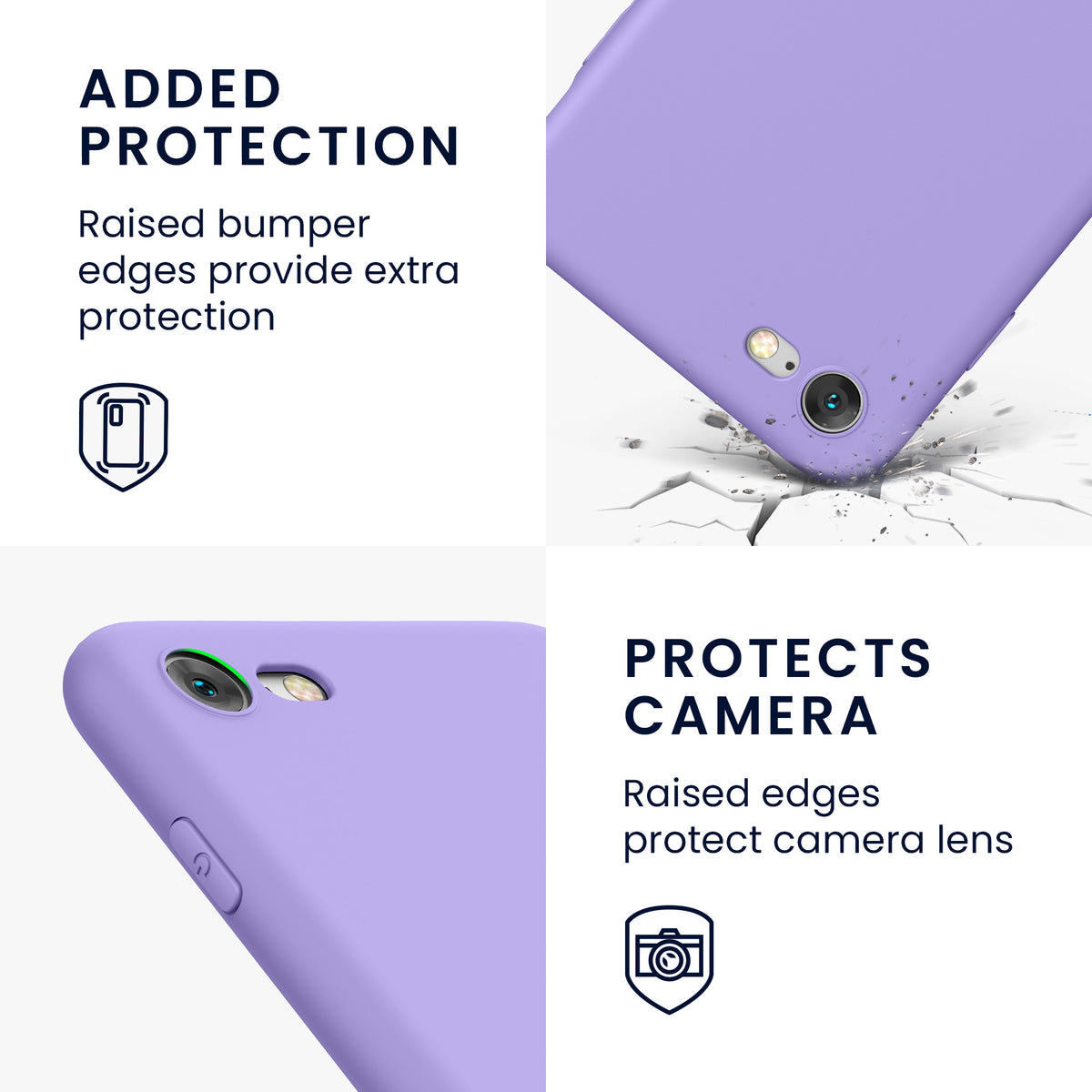 kwmobile Phone Case for Apple iPhone SE (2022) / SE (2020) / 8 / 7 Case - Soft Silicone Phone Case - Protective Cover
