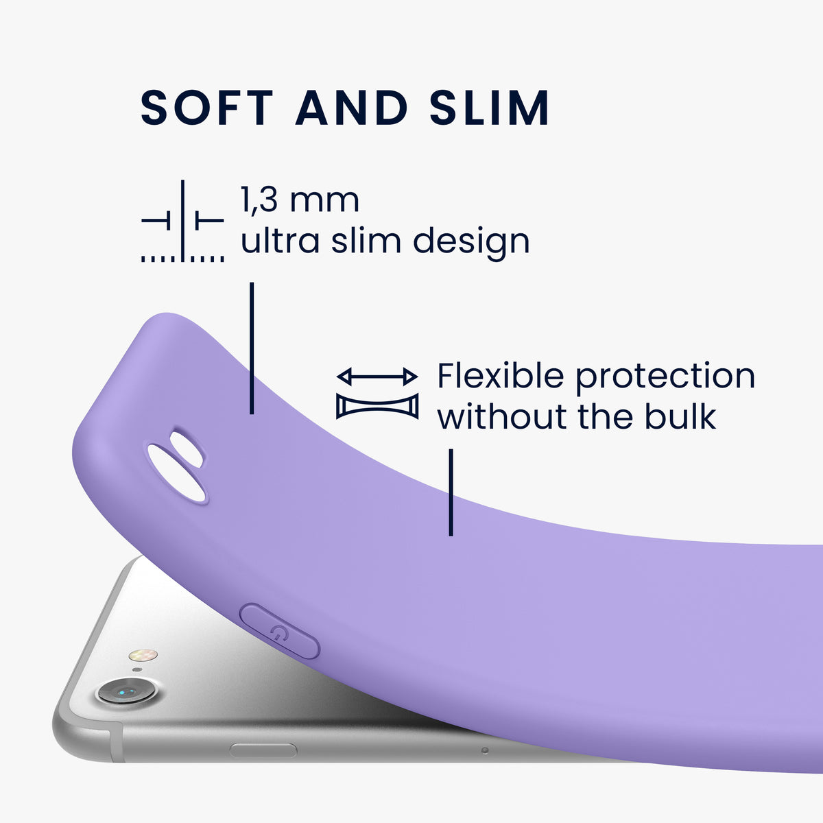 kwmobile Phone Case for Apple iPhone SE (2022) / SE (2020) / 8 / 7 Case - Soft Silicone Phone Case - Protective Cover