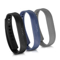 kwmobile 3x Sportarmband kompatibel mit Fitbit Flex 2 - TPU Armband Fitnesstracker Schwarz  