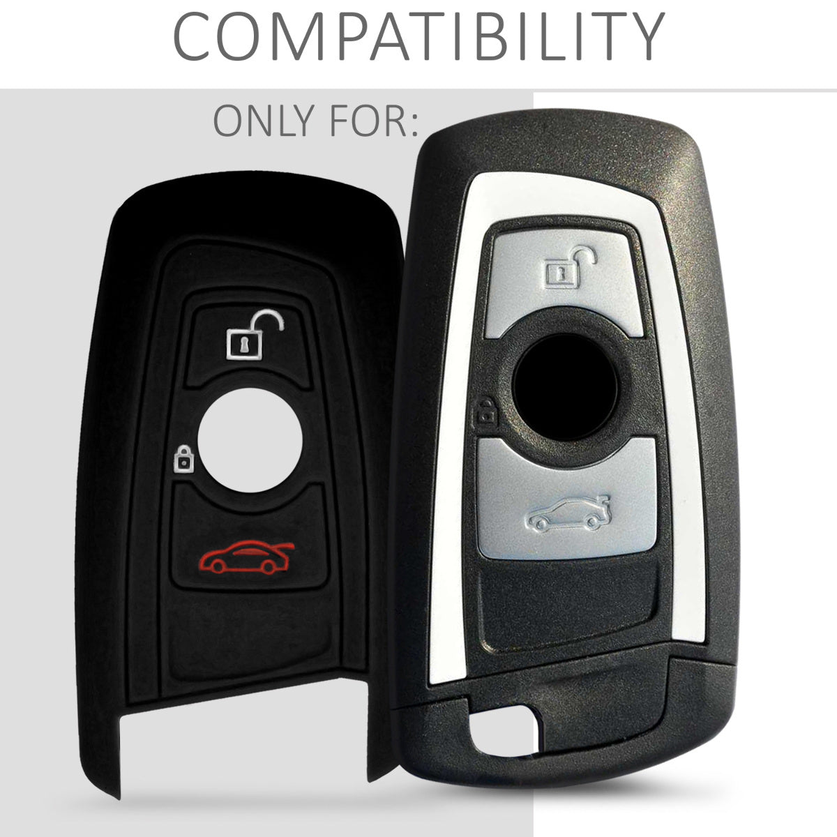 kwmobile Car Key Cover compatible with BMW 3-Button Key Fob (Keyless Go only)